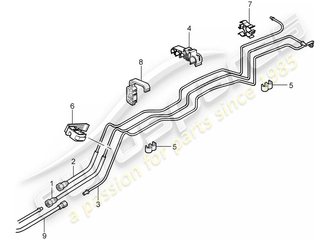 porsche 2007 (997-1 turbo / gt2) kraftstoffsystem teilediagramm