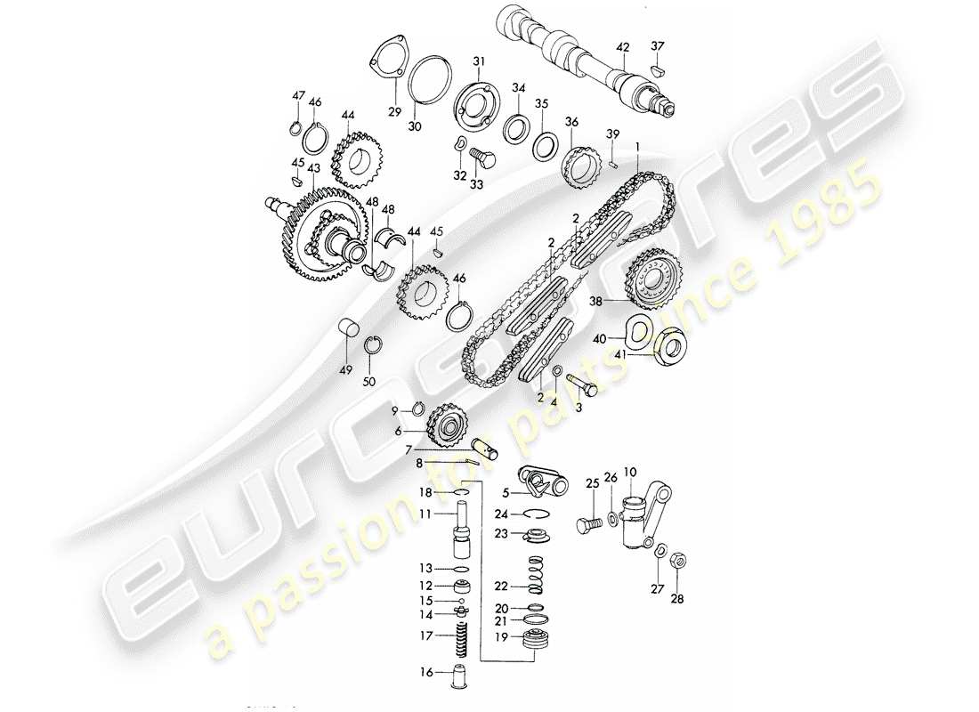 porsche 1966 (911/912) ventilsteuerung teilediagramm