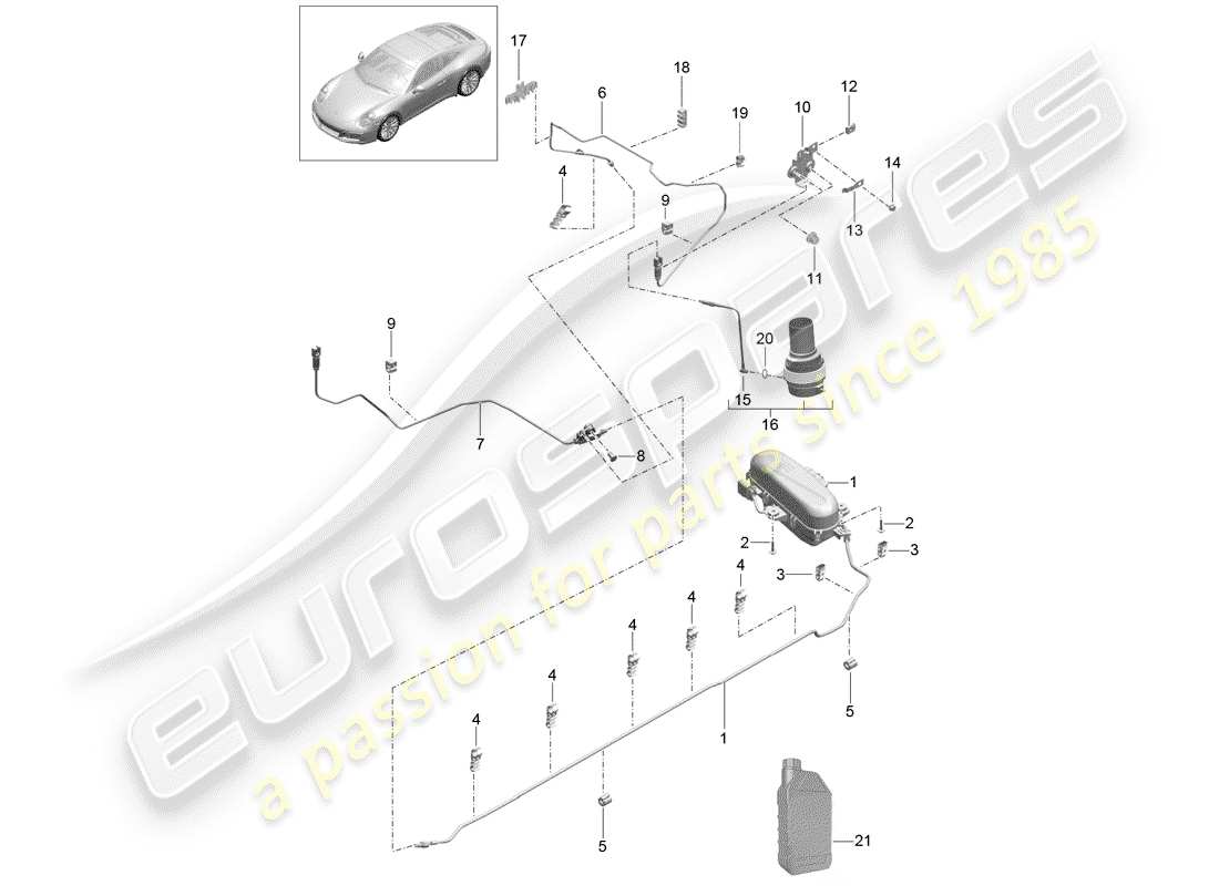 porsche 2018 (991-2) selbstnivellierendes system - teilediagramm