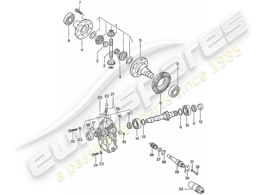 porsche 1986 (944) differential - automatikgetriebe ersatzteildiagramm