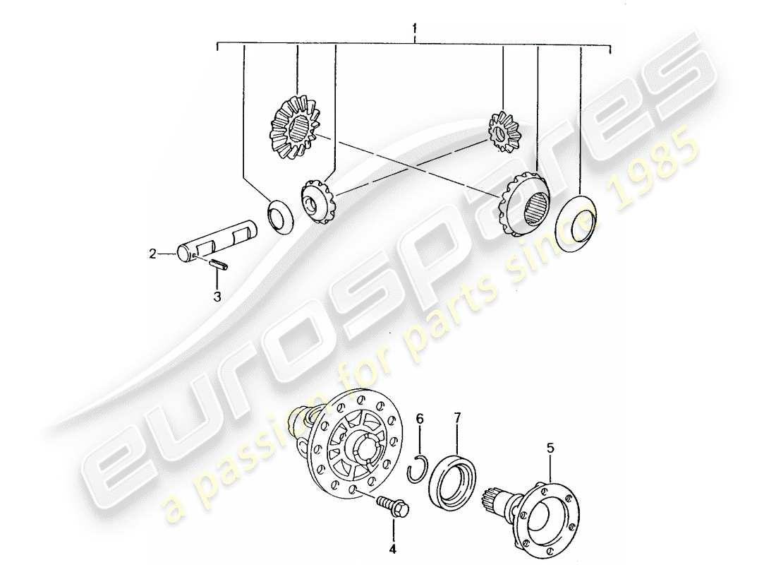 porsche 2004 (986 boxster) differential - d - mj 2000>> ersatzteildiagramm