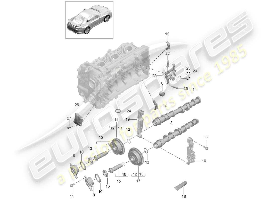 porsche 2019 (991-2 r/gt3/rs) nockenwelle teilediagramm