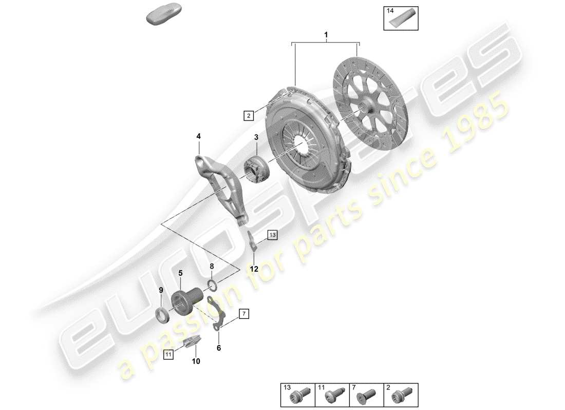 porsche 2020 (718 boxster spyder) kupplung teilediagramm