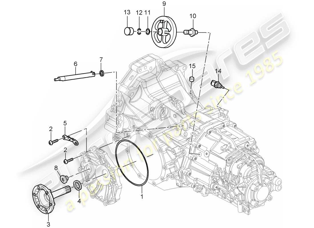 porsche 2007 (987 cayman) ersatzteildiagramm für das getriebe