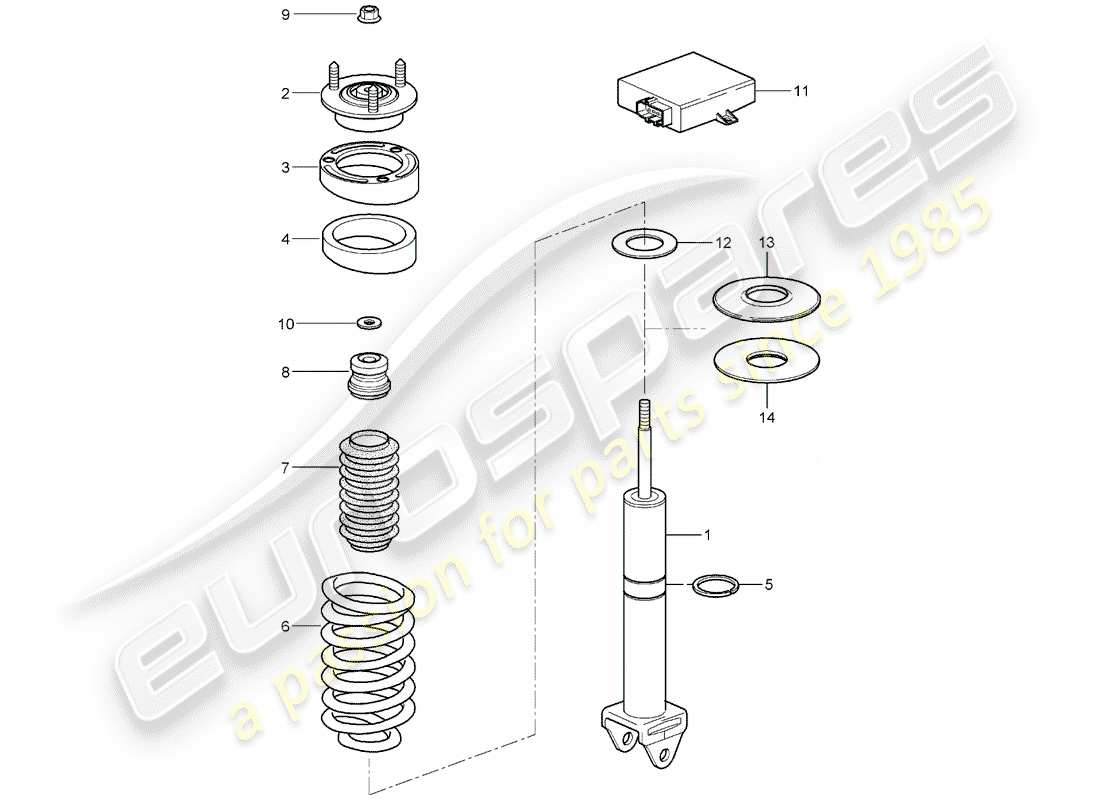 porsche 2005 (997-1) stoßdämpfer-ersatzteildiagramm