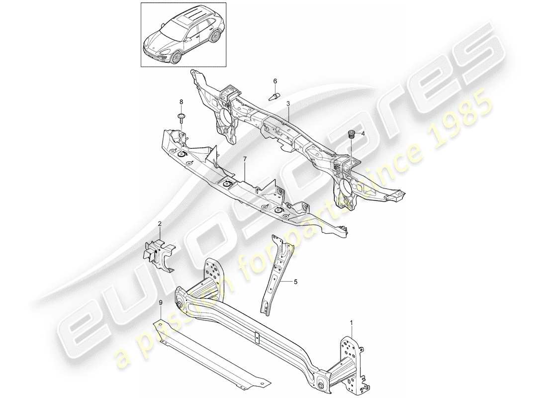 porsche 2017 (cayenne e2 92a) halterung teilediagramm