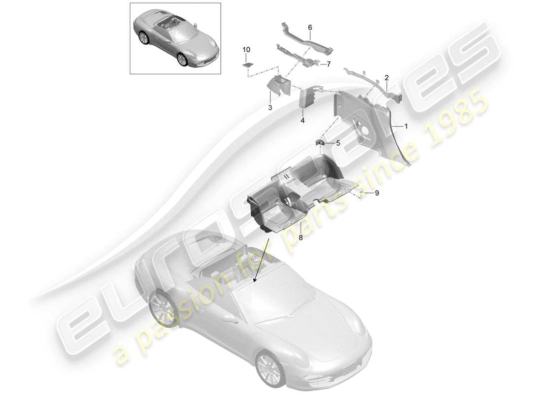 porsche 2013 (991-1) seitenverkleidung teilediagramm