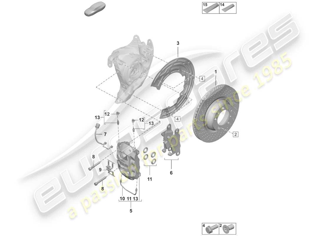 porsche 2019 (992-1) scheibenbremsen ersatzteildiagramm