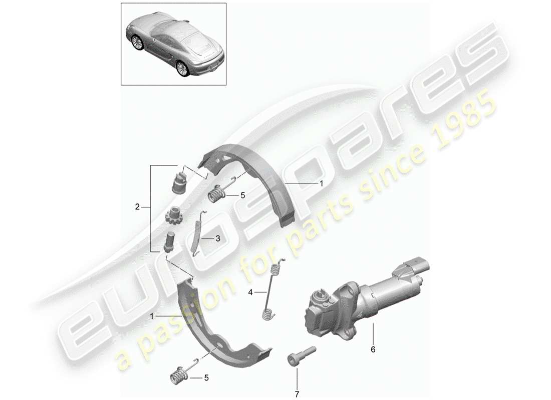 porsche 2015 (981 cayman) parkbremse ersatzteildiagramm