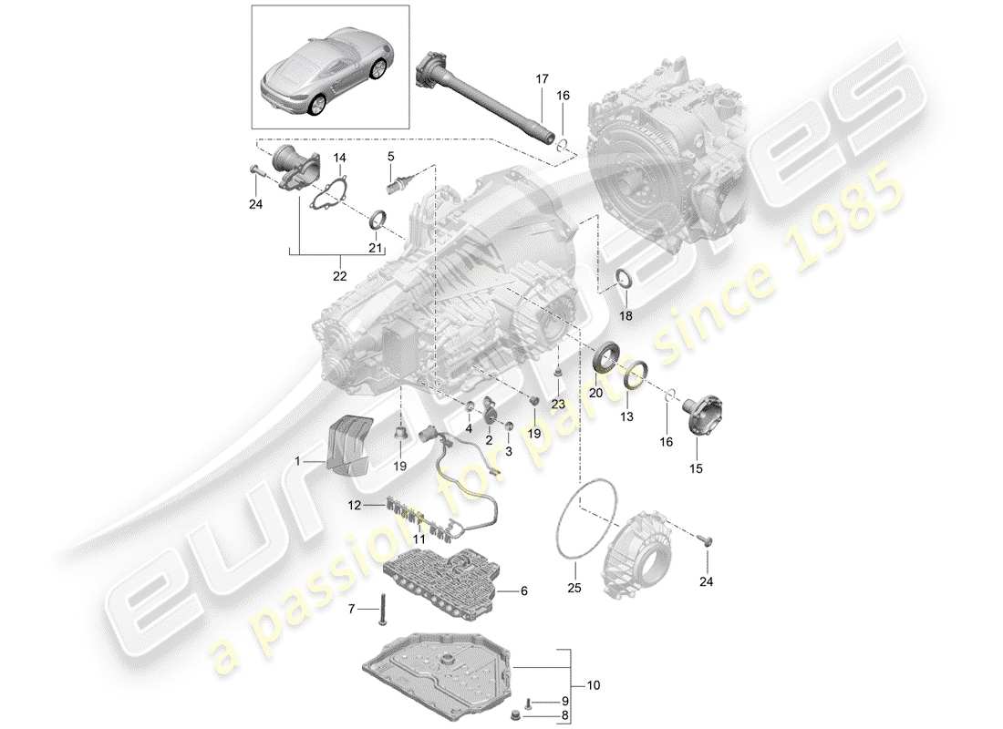 porsche 2017 (718 cayman) - pdk - teilediagramm