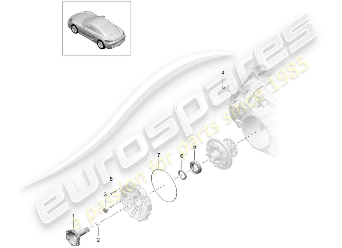 porsche 2017 (718 cayman) schaltgetriebe ersatzteildiagramm