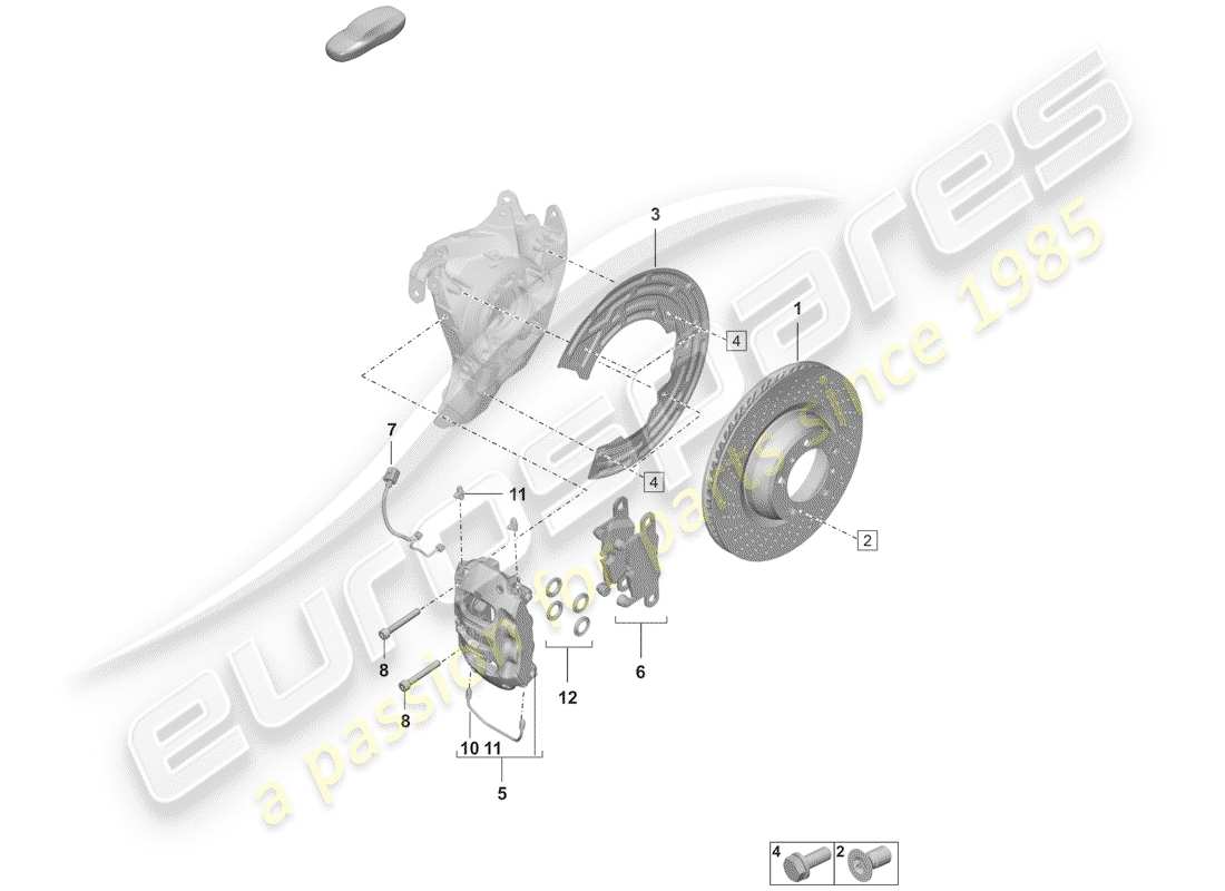 porsche 2020 (992-1) scheibenbremsen ersatzteildiagramm