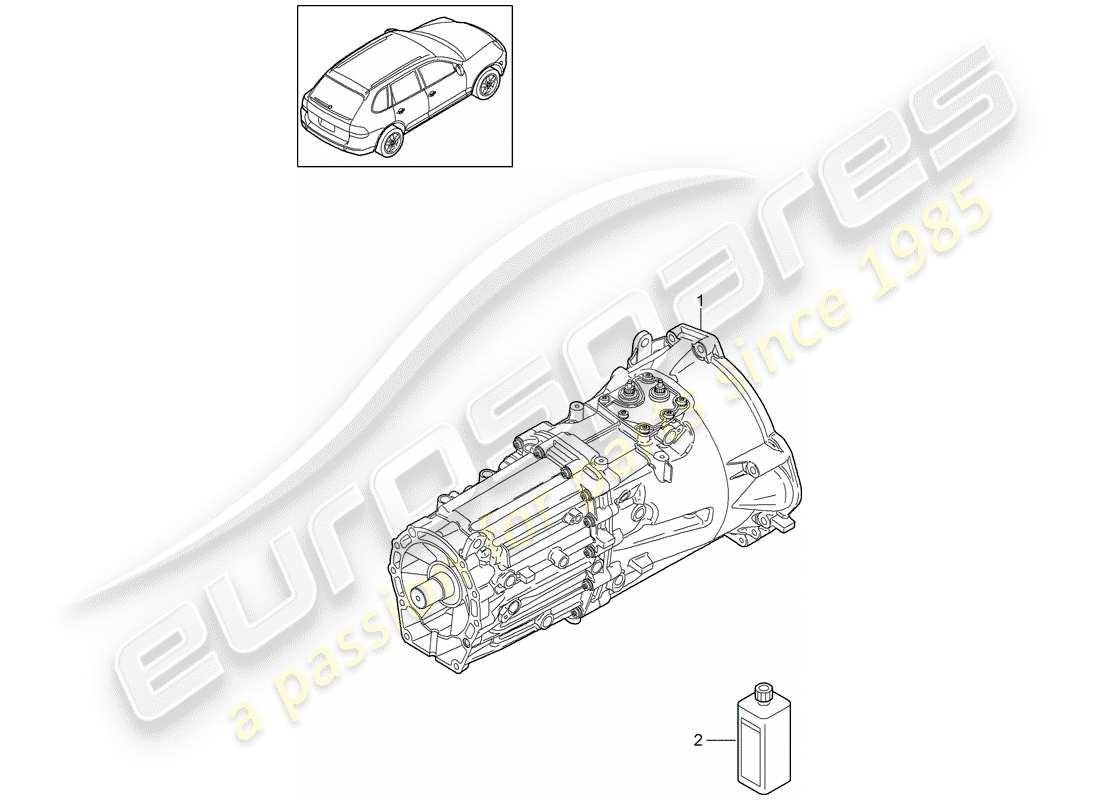porsche 2011 (cayenne e2 92a) ersatzgetriebe teilediagramm