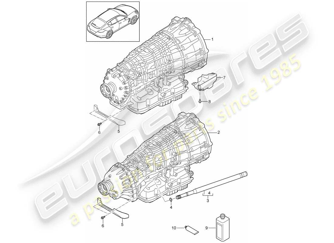 porsche 2016 (panamera 970) 7-speed doppelkupplungsgetriebe teilediagramm