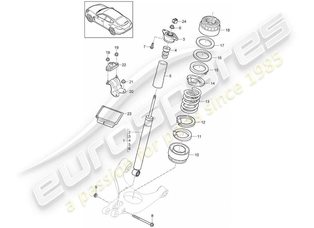 porsche 2014 (panamera 970) aufhängung teilediagramm