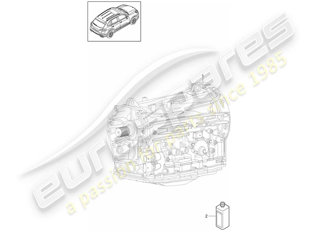 porsche 2016 (cayenne e2 92a) 8-speed automatikgetriebe teilediagramm
