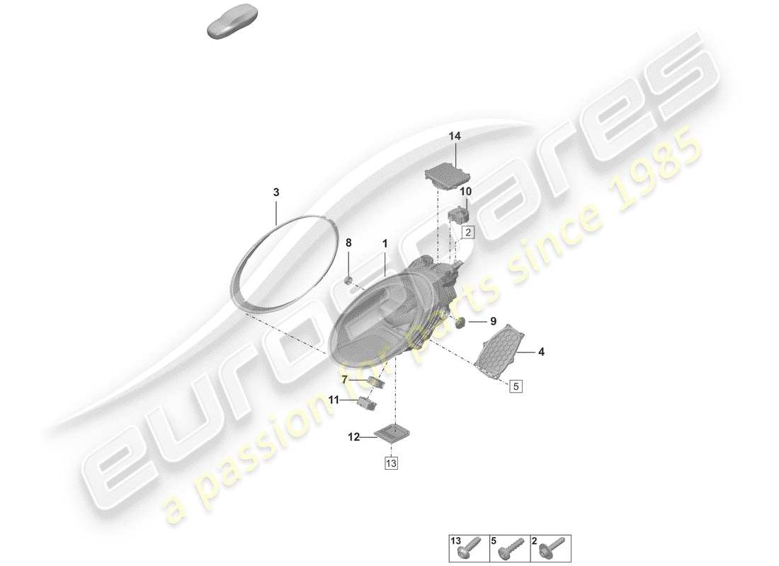 porsche 2019 (992-1) led-scheinwerfer mit ersatzteildiagramm