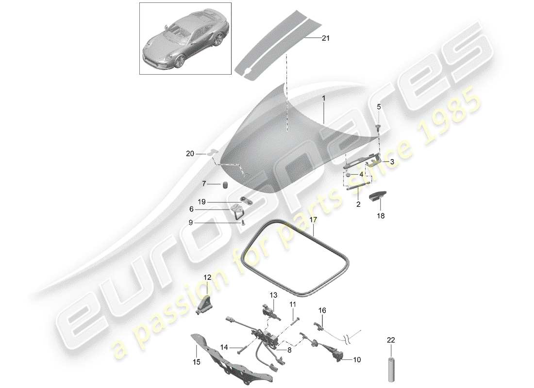 porsche 2020 (991-2 turbo) cover-ersatzteildiagramm