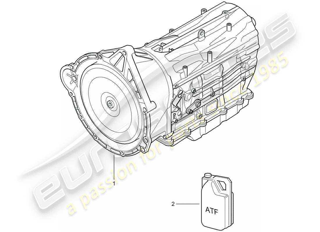 porsche 2007 (cayenne e1 9pa) 6-speed automatikgetriebe für teilediagramm
