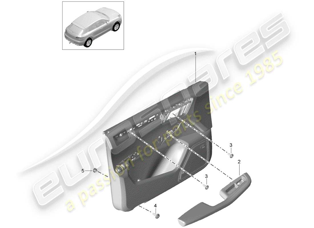porsche 2014 (macan) türverkleidung teilediagramm
