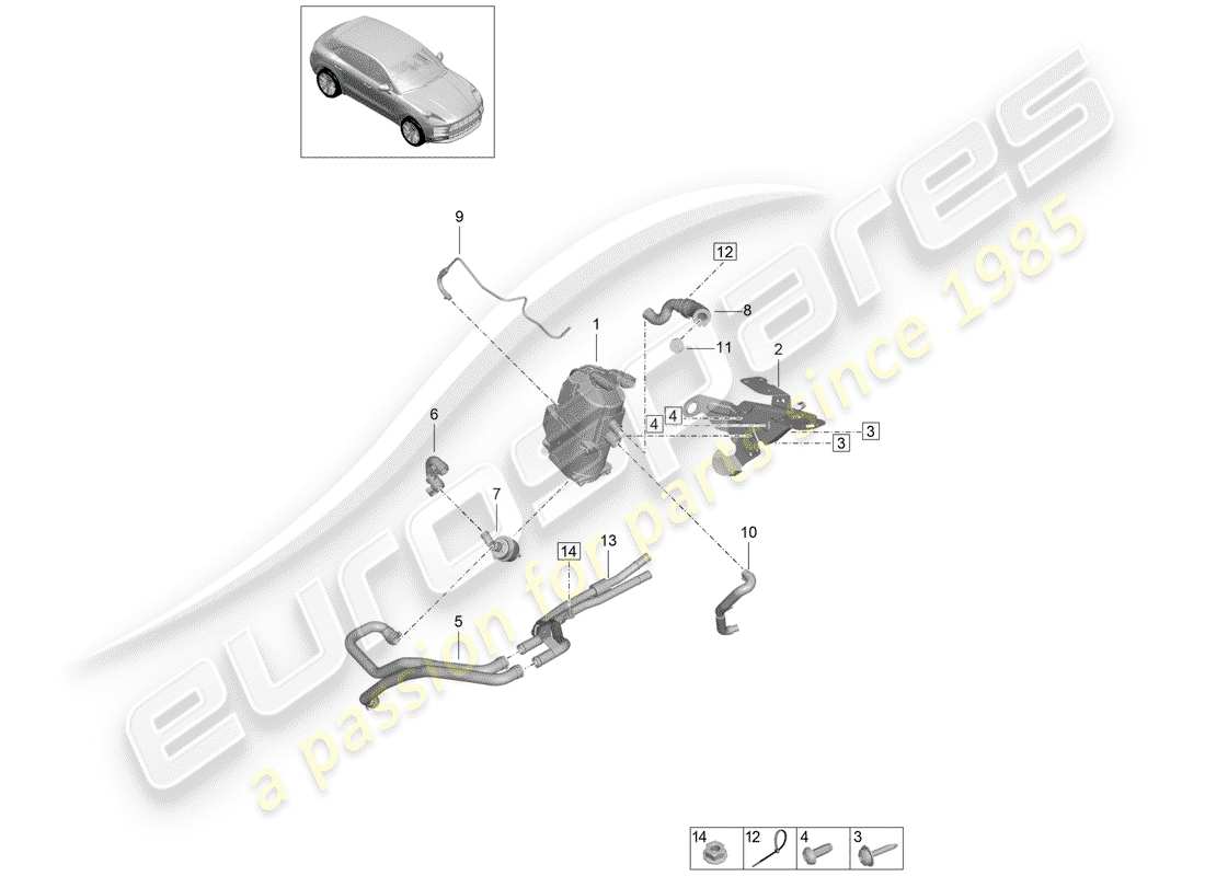 porsche 2020 (macan) zusatzheizung teilediagramm