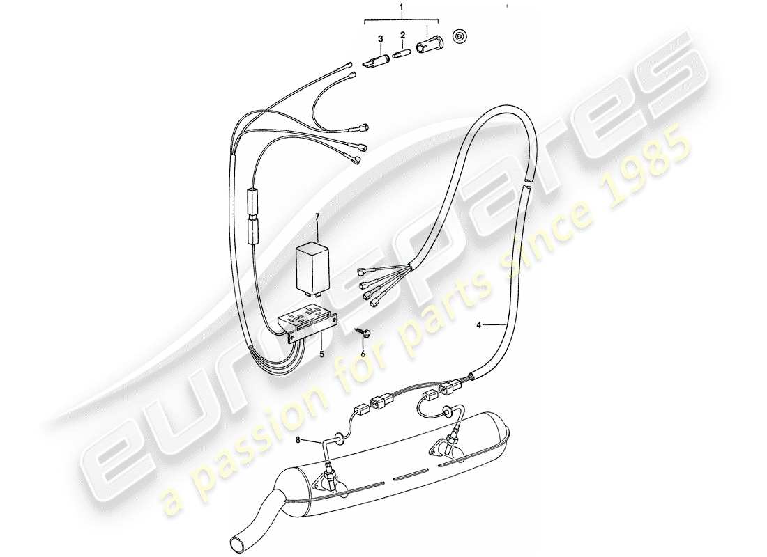 porsche 1977 (911) abgas - temperaturüberwachung ersatzteildiagramm