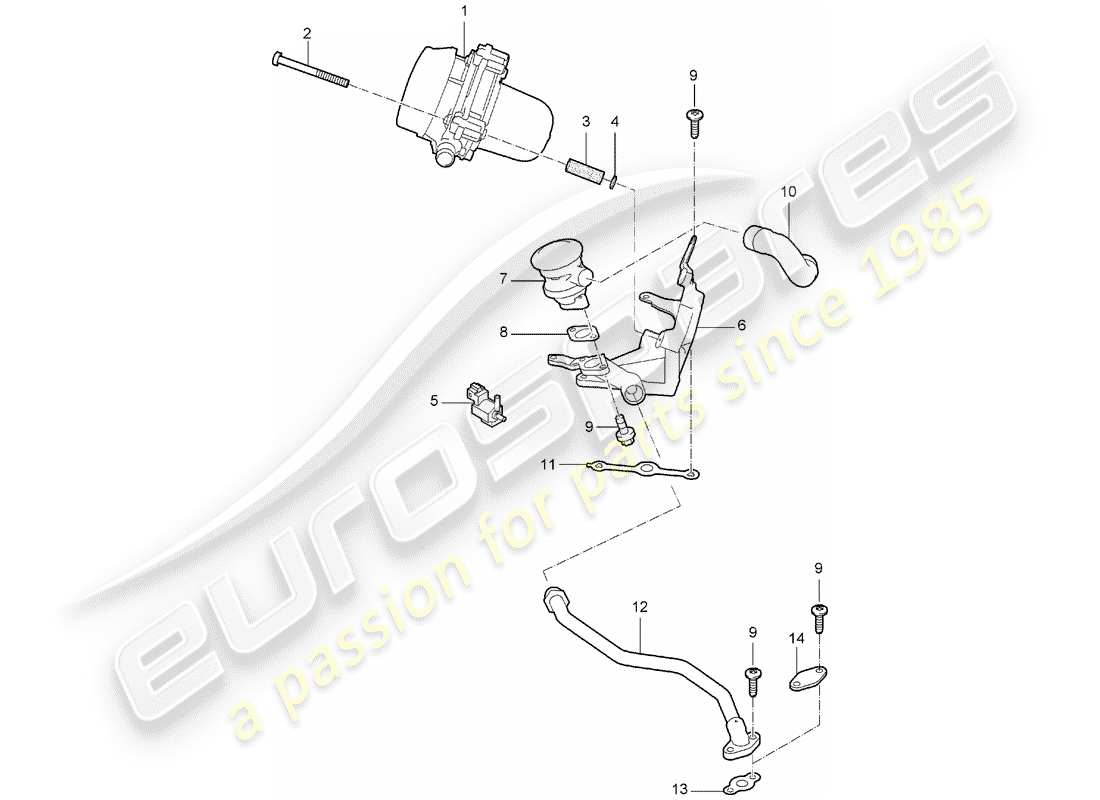 porsche 2007 (987 boxster) lufteinspritzung ersatzteildiagramm