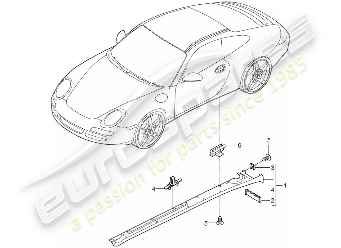 porsche 2010 (997-2) seitenträgerverkleidung teilediagramm