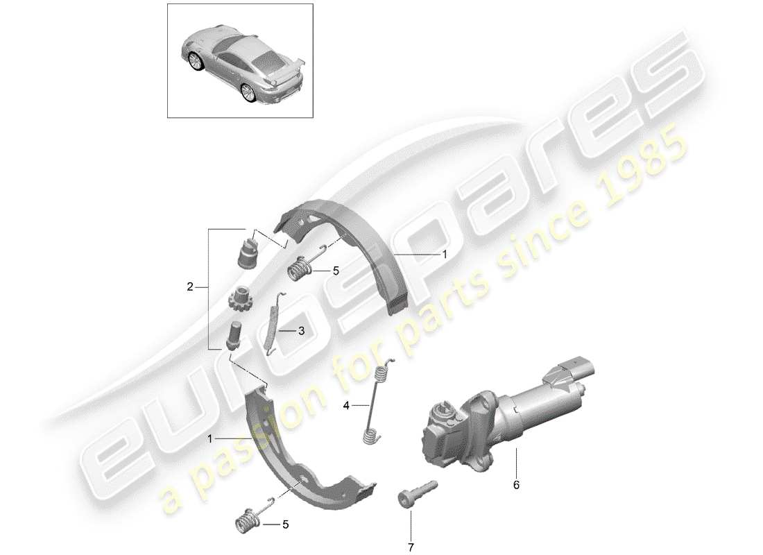 porsche 2017 (991-2 turbo) parkbremse ersatzteildiagramm