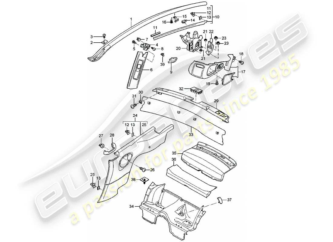 porsche 2006 (997-1) trims-teilediagramm