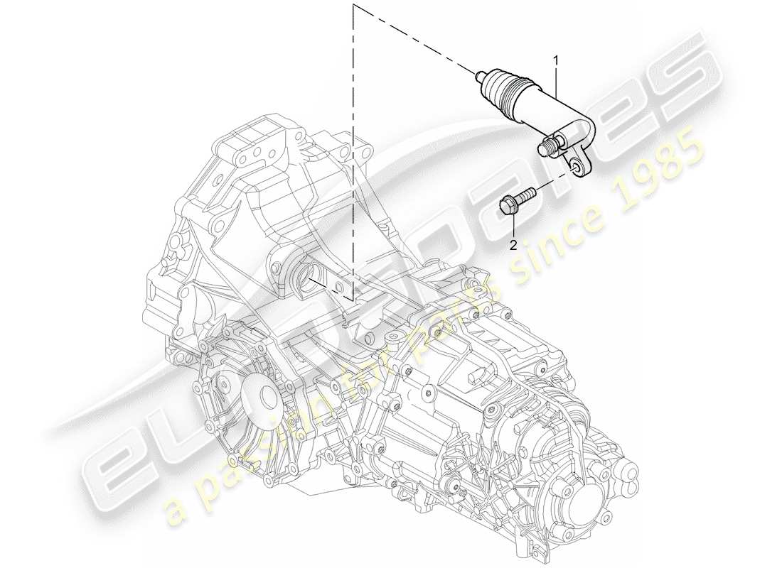 porsche 2008 (987 cayman) kupplungsausrückung ersatzteildiagramm