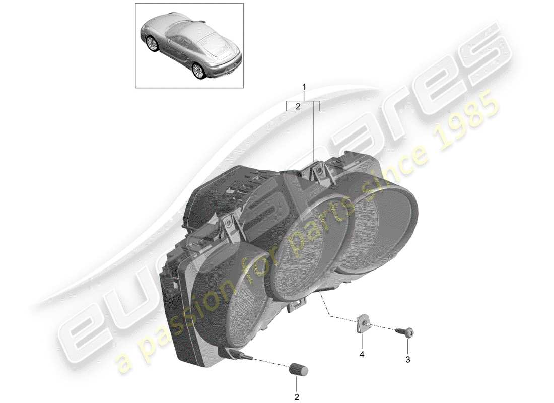 porsche 2016 (981 cayman) instrumente teilediagramm