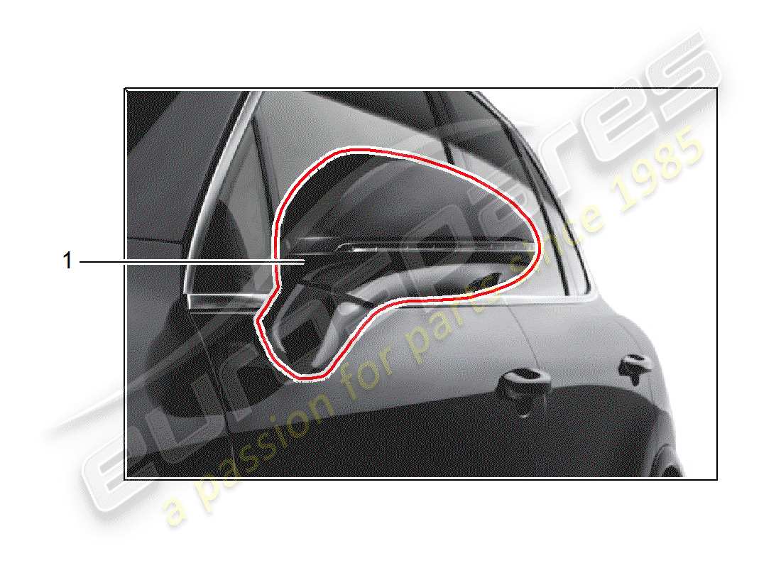 porsche 2009 (tequipment cayenne) rückspiegel ersatzteildiagramm