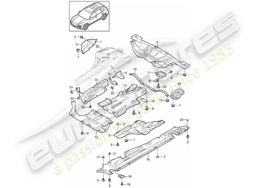 porsche 2014 (cayenne e2 92a) lining ersatzteildiagramm