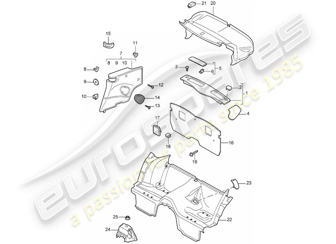 porsche 2006 (997-1) trims-teilediagramm