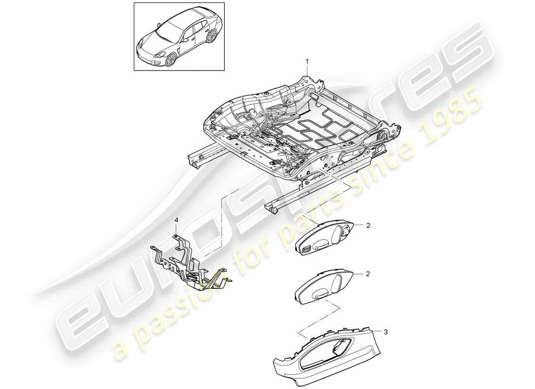 porsche 2014 (panamera 970) sitzrahmen teilediagramm