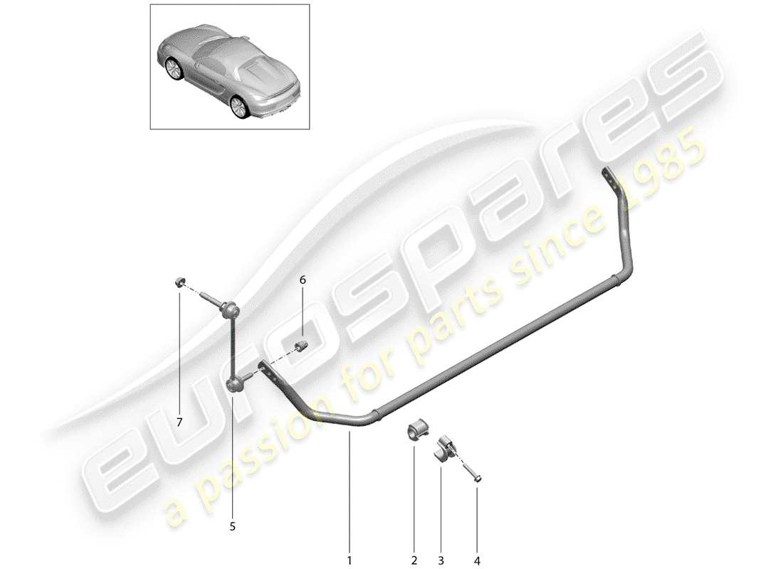 porsche 2016 (981 boxster spyder) stabilisator - ersatzteildiagramm