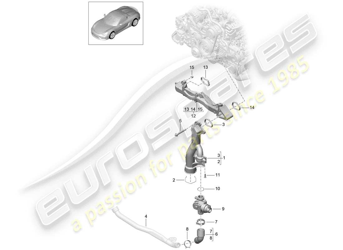 porsche 2016 (981 boxster spyder) hilfsrahmen-ersatzteildiagramm