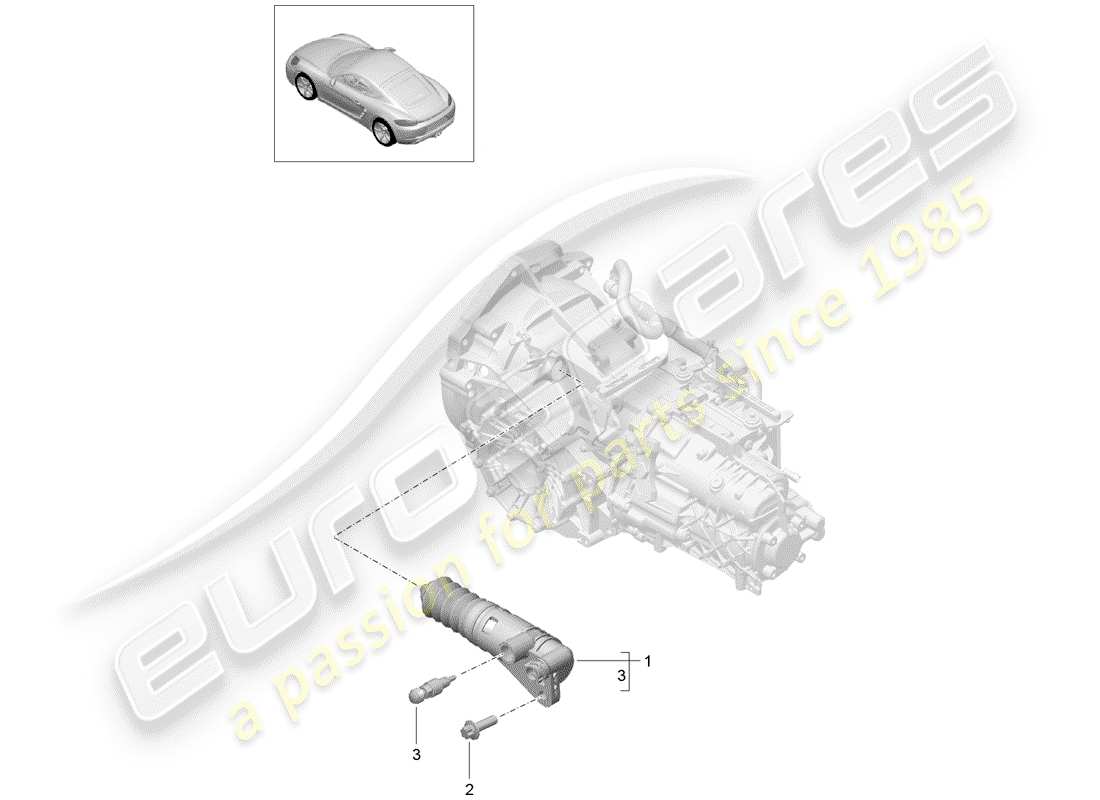 porsche 2017 (718 cayman) kupplungsnehmerzylinder ersatzteildiagramm