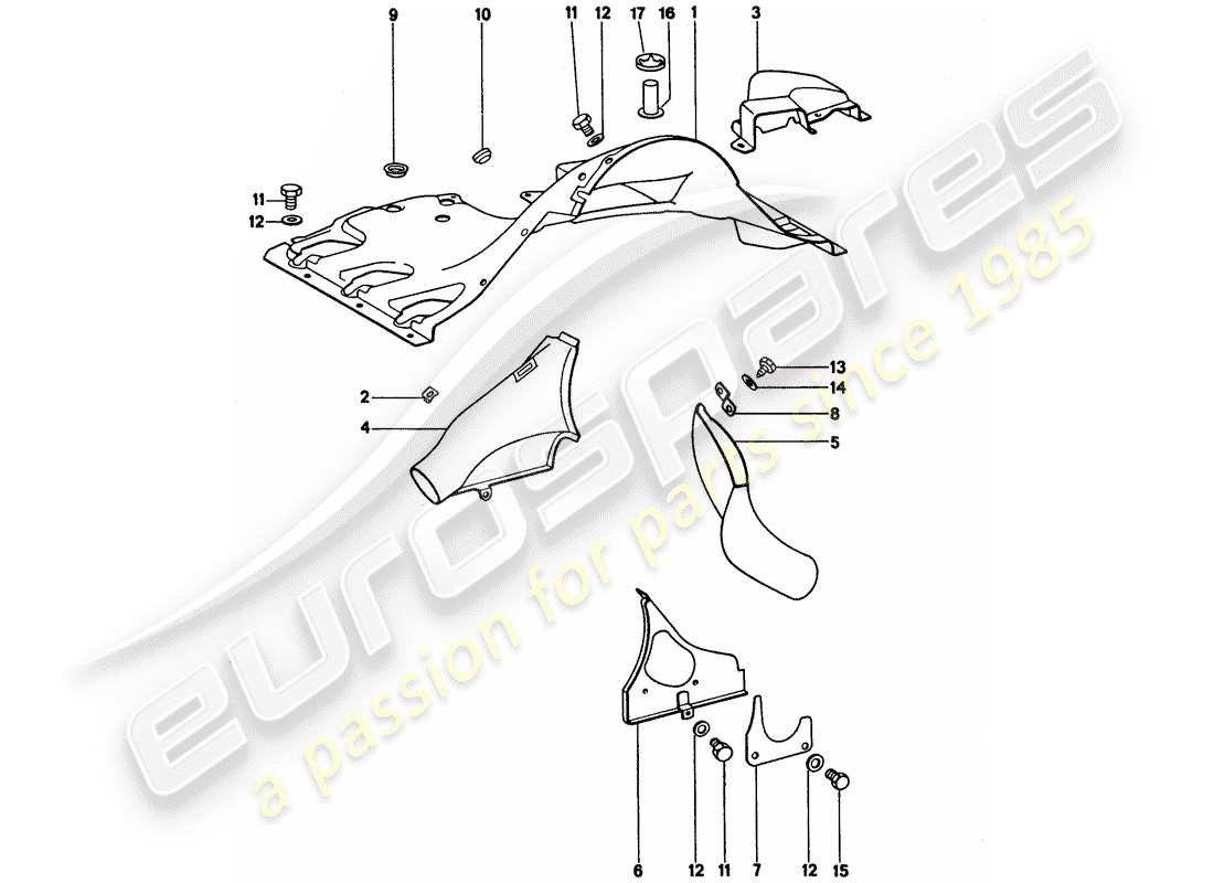 porsche 1974 (911) luftkanal teilediagramm