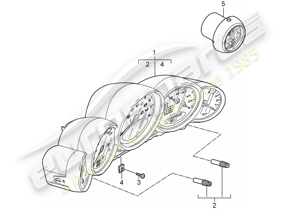 porsche 2012 (997-2) instrumente teilediagramm