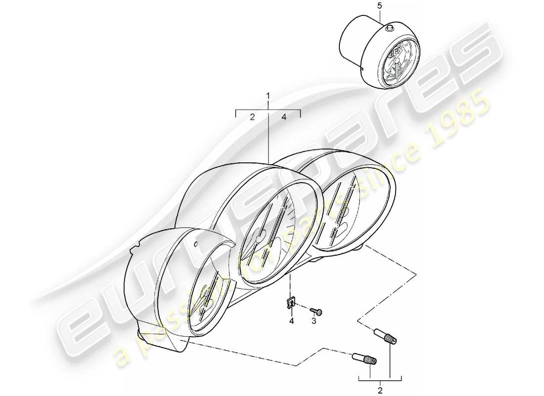 porsche 2007 (987 boxster) instrumente teilediagramm