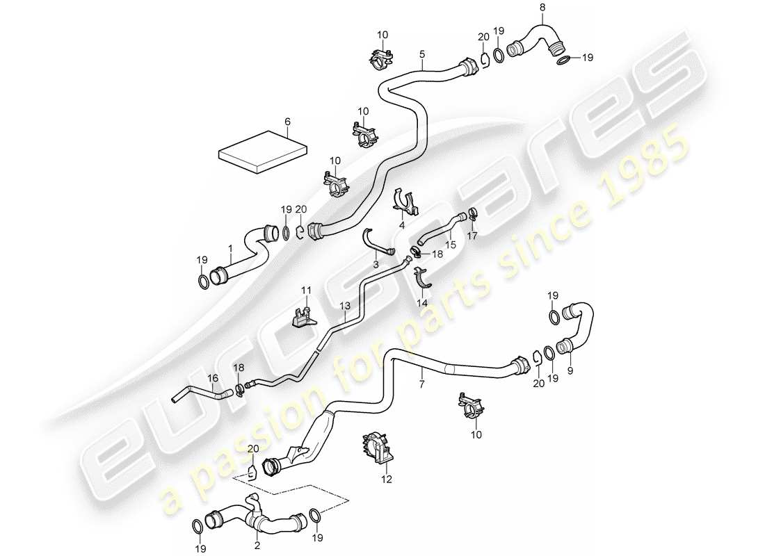 porsche 2008 (997-1 gt3) wasserkühlung 1 ersatzteildiagramm