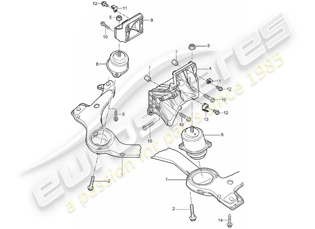 porsche 2004 (cayenne e1 9pa) motorhebezug ersatzteildiagramm