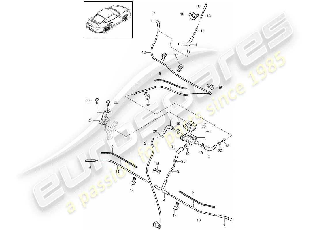 porsche 2013 (997-2 turbo / gt2 rs) vakuumsteuerung teilediagramm