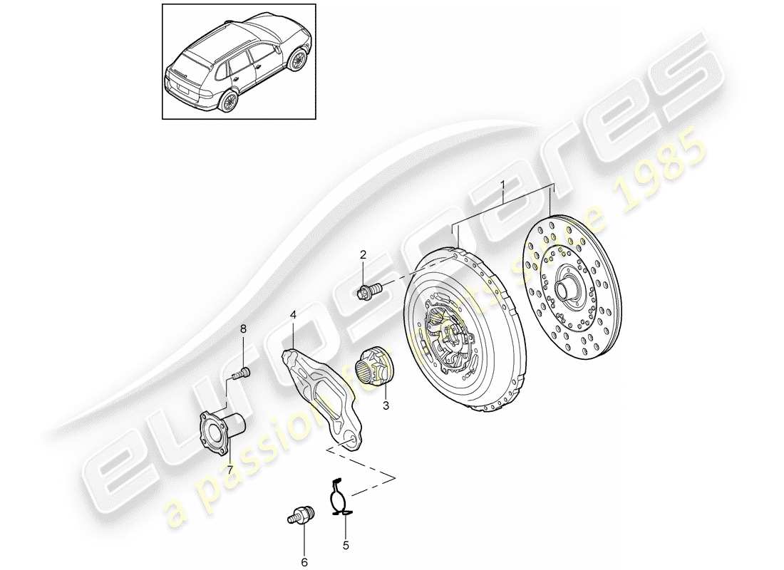 porsche 2011 (cayenne e2 92a) kupplung teilediagramm