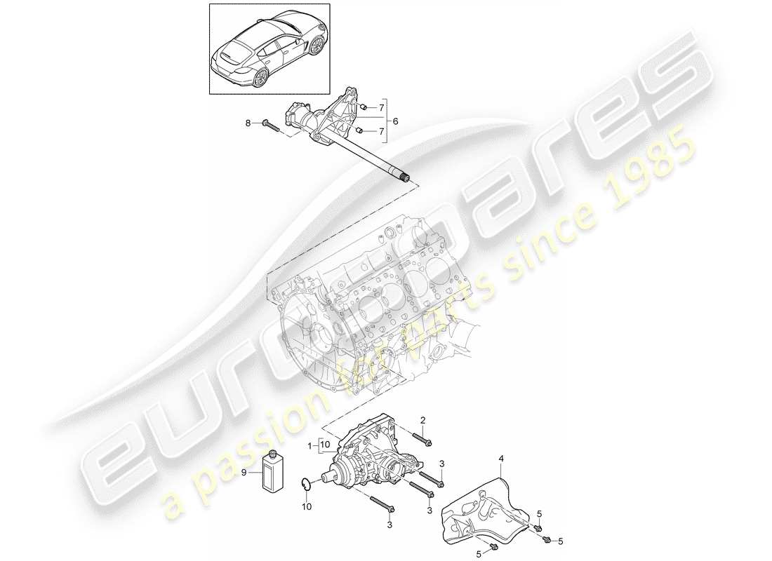 porsche 2012 (panamera 970) vorderachsdifferential ersatzteildiagramm