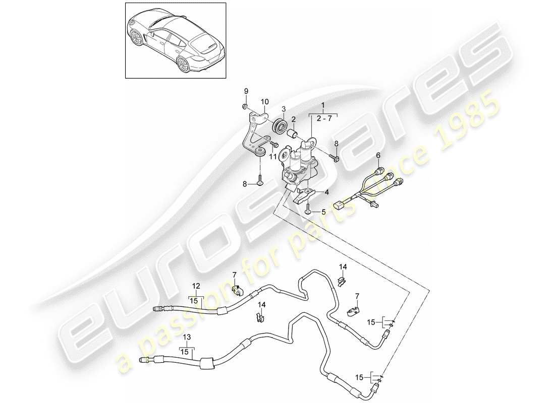porsche 2011 (panamera 970) stabilisator - ersatzteildiagramm