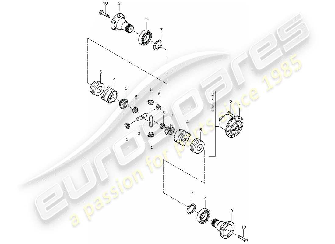 porsche 2002 (996 turbo / gt2) sperrdifferential ersatzteildiagramm