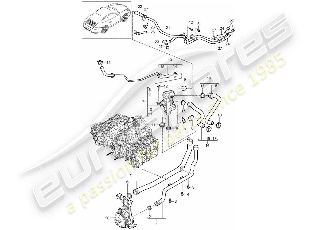 porsche 2012 (997-2) connection teilediagramm